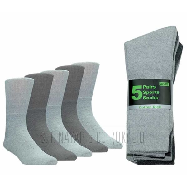 Men's Cotton Rich 5 Pair Pack Sport Socks