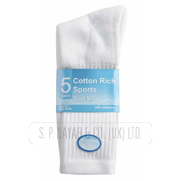 Men's Cotton Rich 5 Pair Pack Sport Socks