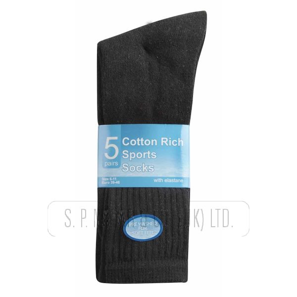 Men's Cotton Rich 5 Pair Pack Sport Socks