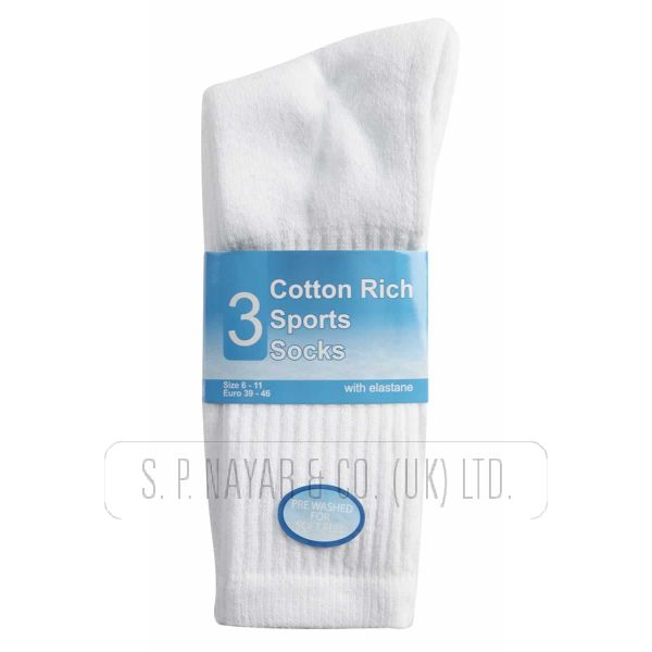 Men's Cotton Rich 3 Pair Pack Sport Socks