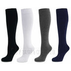 GIRLS PLAIN KNEE HIGH COTTON LYCRA SOCKS.