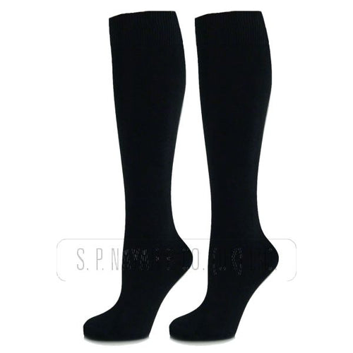 GIRLS PLAIN KNEE HIGH COTTON LYCRA SOCKS.