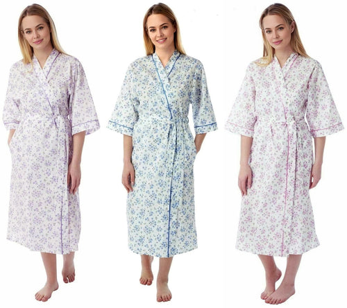 LADIES LAMROS FLORAL DESIGN POLYCOTTON WRAP