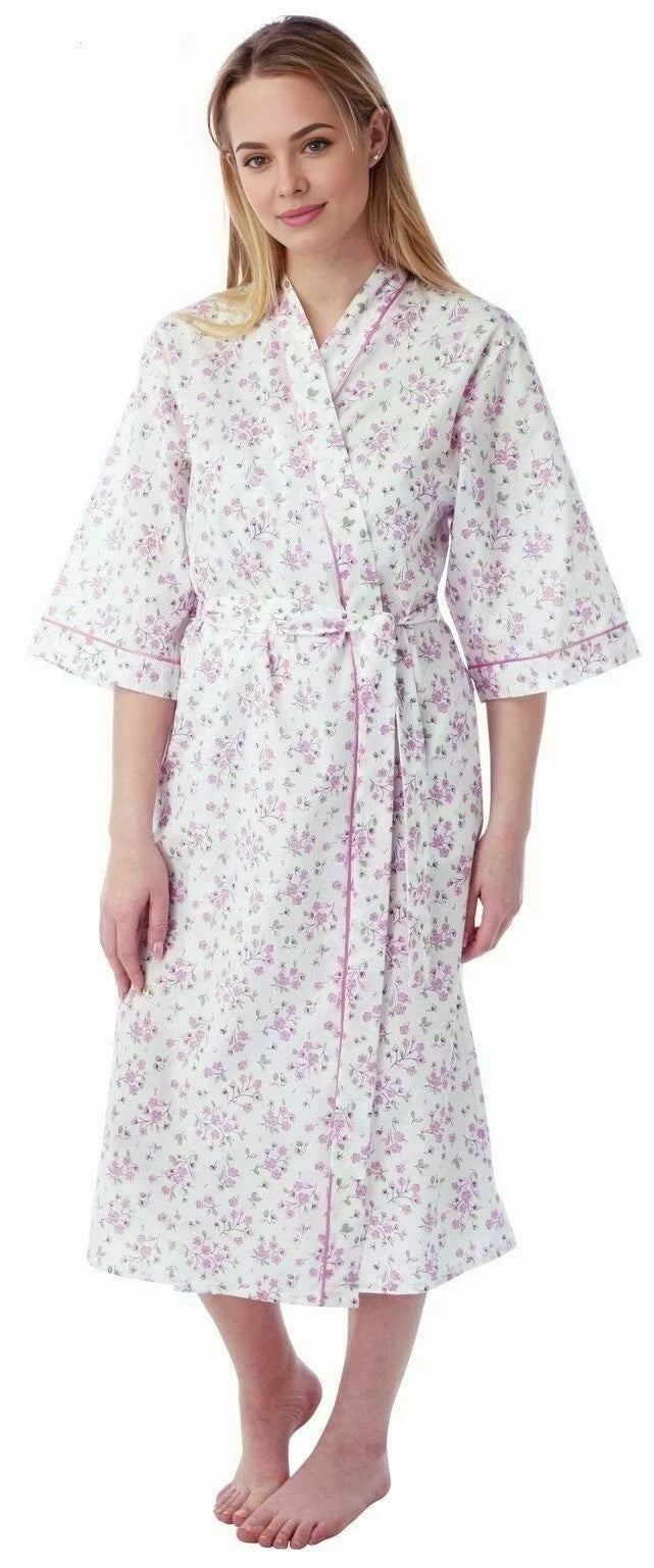 LADIES LAMROS FLORAL DESIGN POLYCOTTON WRAP