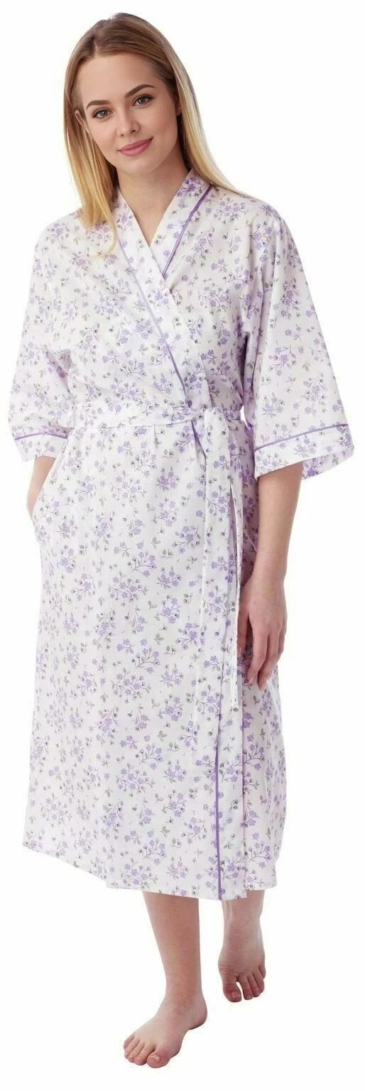 LADIES LAMROS FLORAL DESIGN POLYCOTTON WRAP