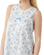 LADIES LAMROS SLEEVELESS FLORAL DESIGN POLYCOTTON NIGHTDRESS.