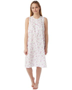 LADIES LAMROS SLEEVELESS FLORAL DESIGN POLYCOTTON NIGHTDRESS.